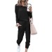 PRETTYGARDEN Women's 2024 Fall Two Piece Outfit Long Sleeve Crewneck Pullover Tops and Long Pants Tracksuit